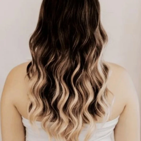 Ultra Seamless Balayage Clip-In Hair Extensions - Medium Dark Brown/Light Blonde - Picture 2 of 6